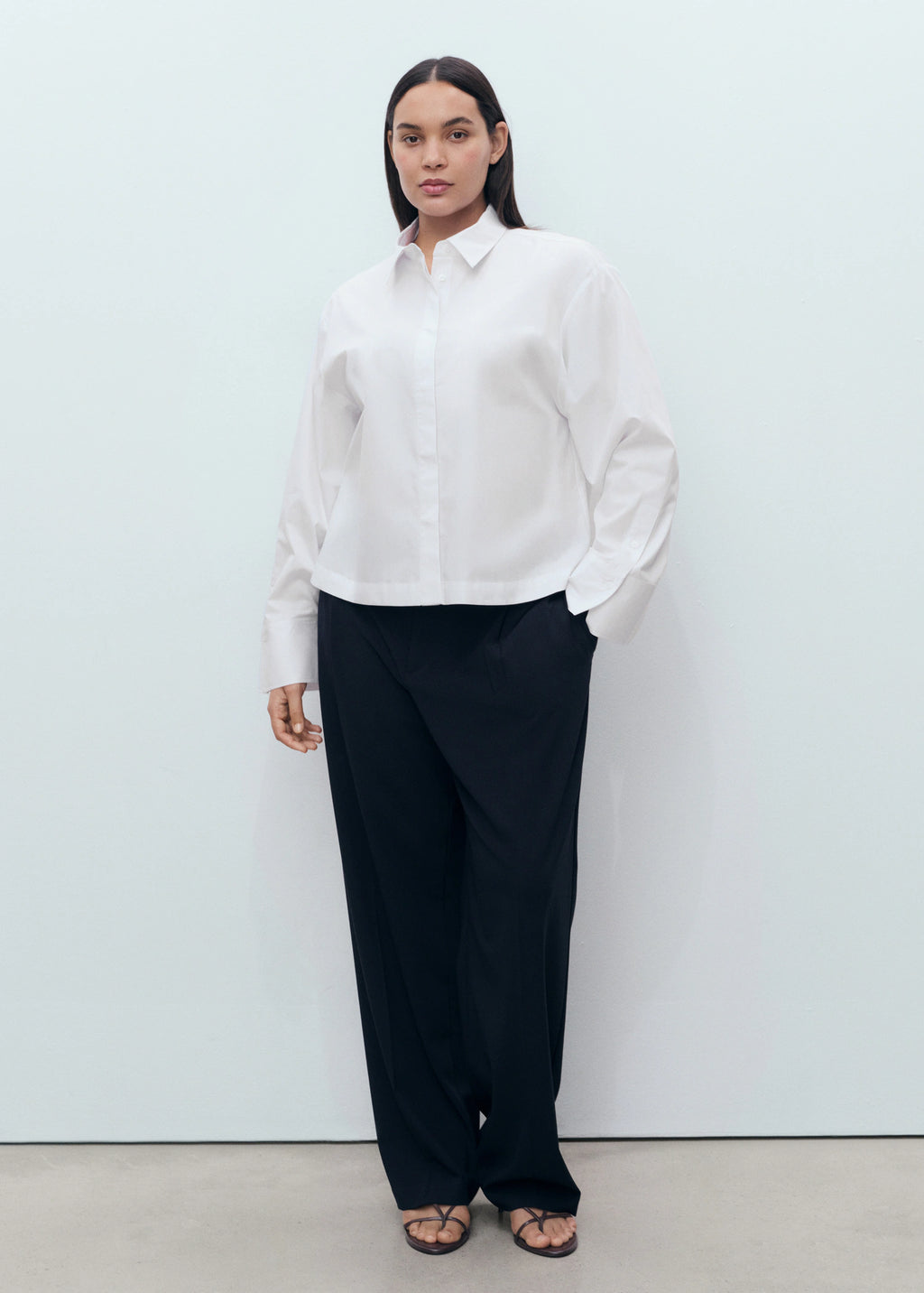 Cropped Poplin Shirt
