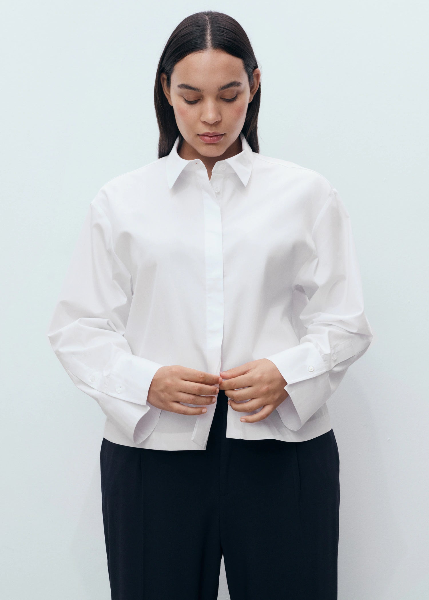 Cropped Poplin Shirt