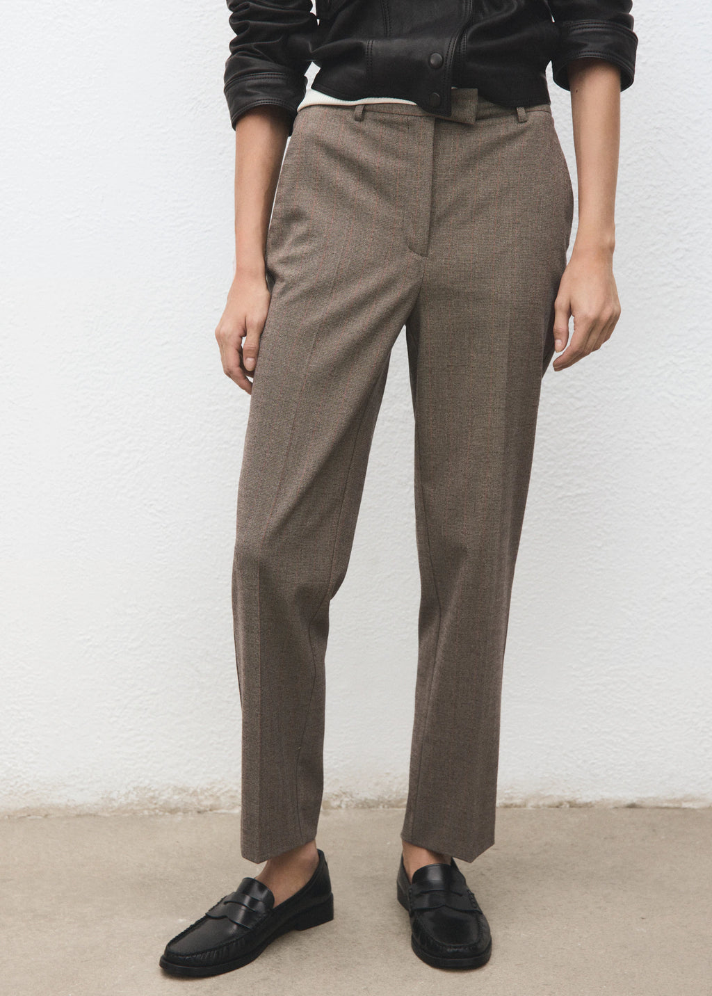 Cropped Tailored Pinstripe Trousers