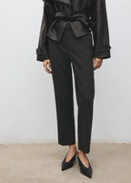Cropped Tailored Pinstripe Trousers