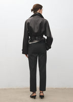 Cropped Tailored Pinstripe Trousers