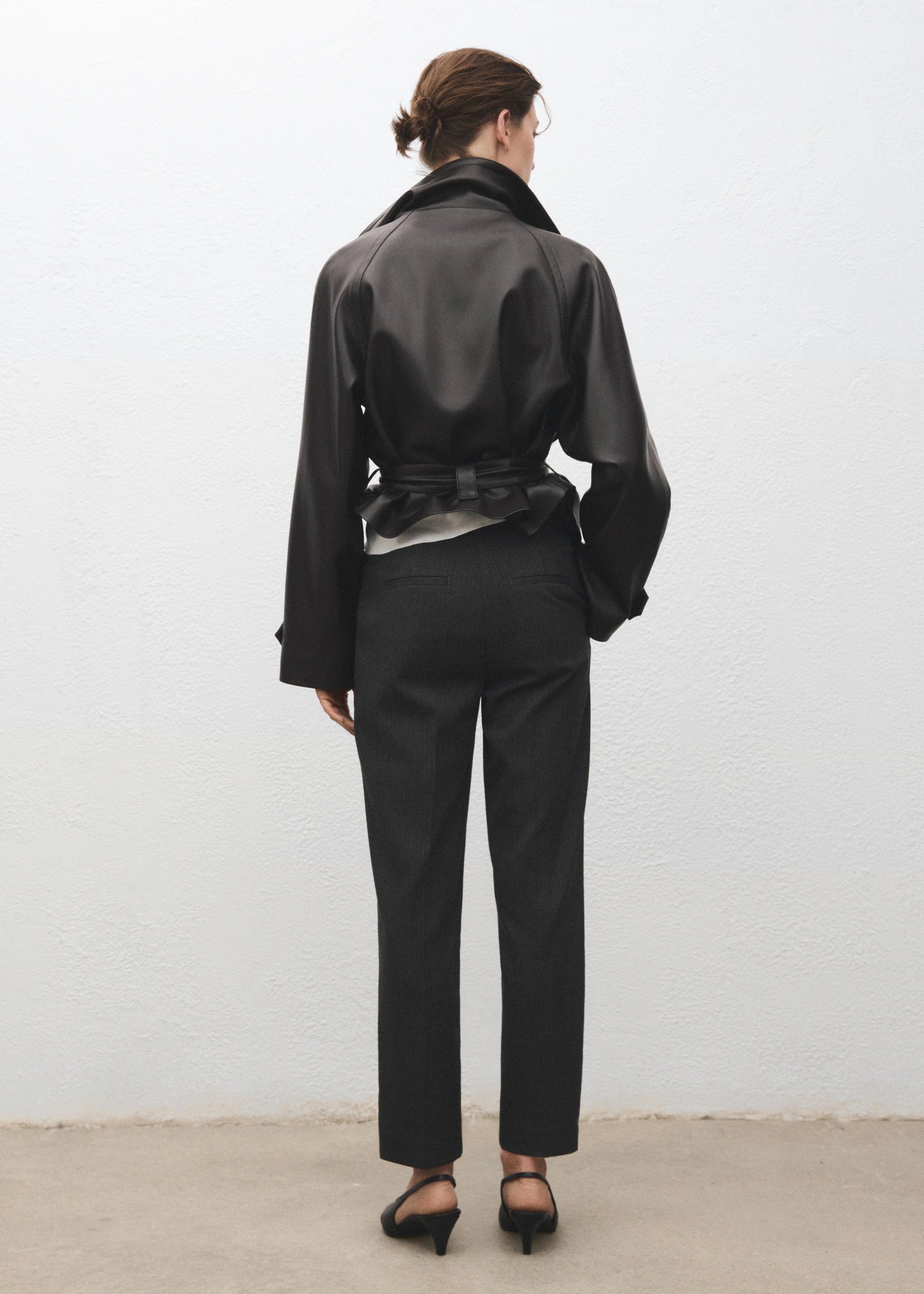 Cropped Tailored Pinstripe Trousers