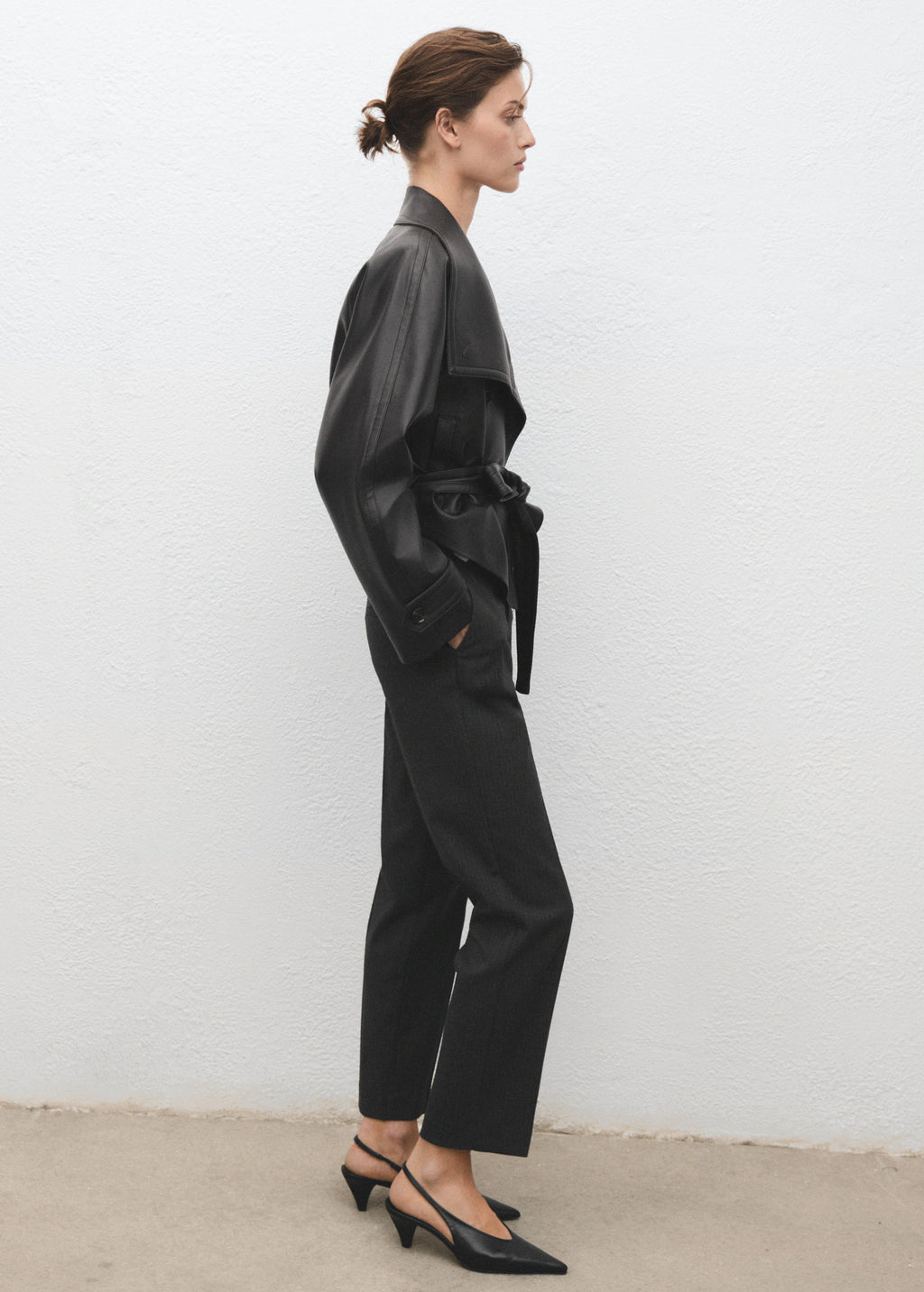 Cropped Tailored Pinstripe Trousers