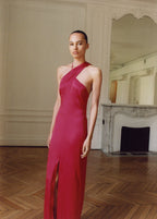 Cross Neckline Slit Dress