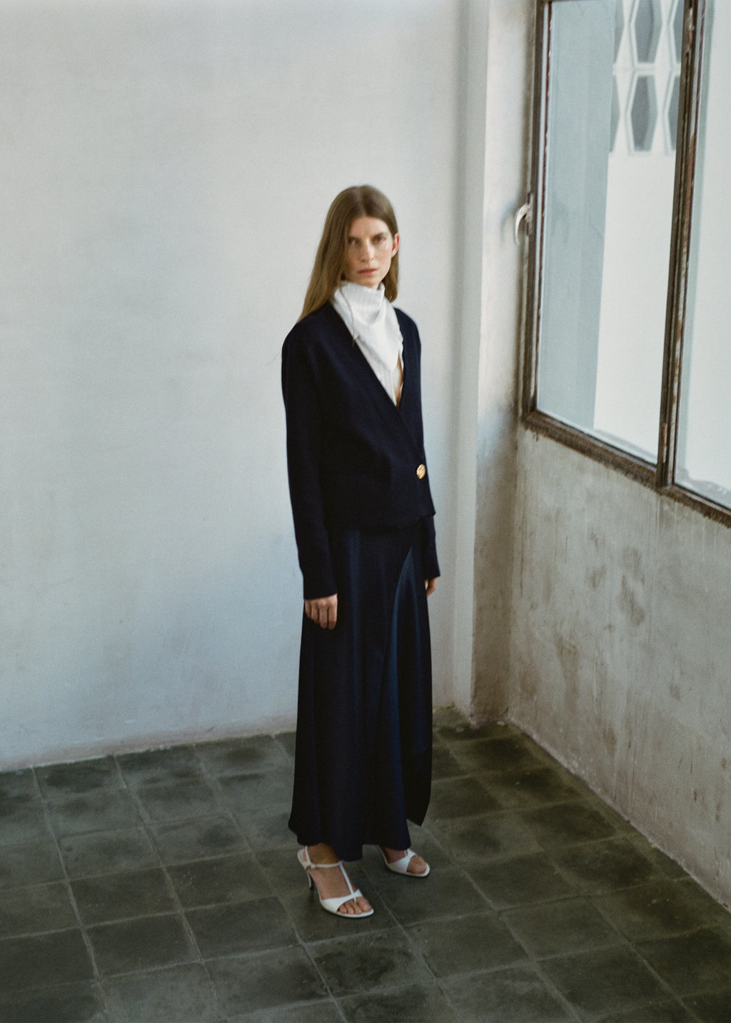 Cross Over Cardigan With Jewel Button