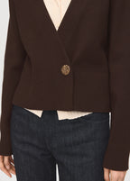 Cross Over Cardigan With Jewel Button