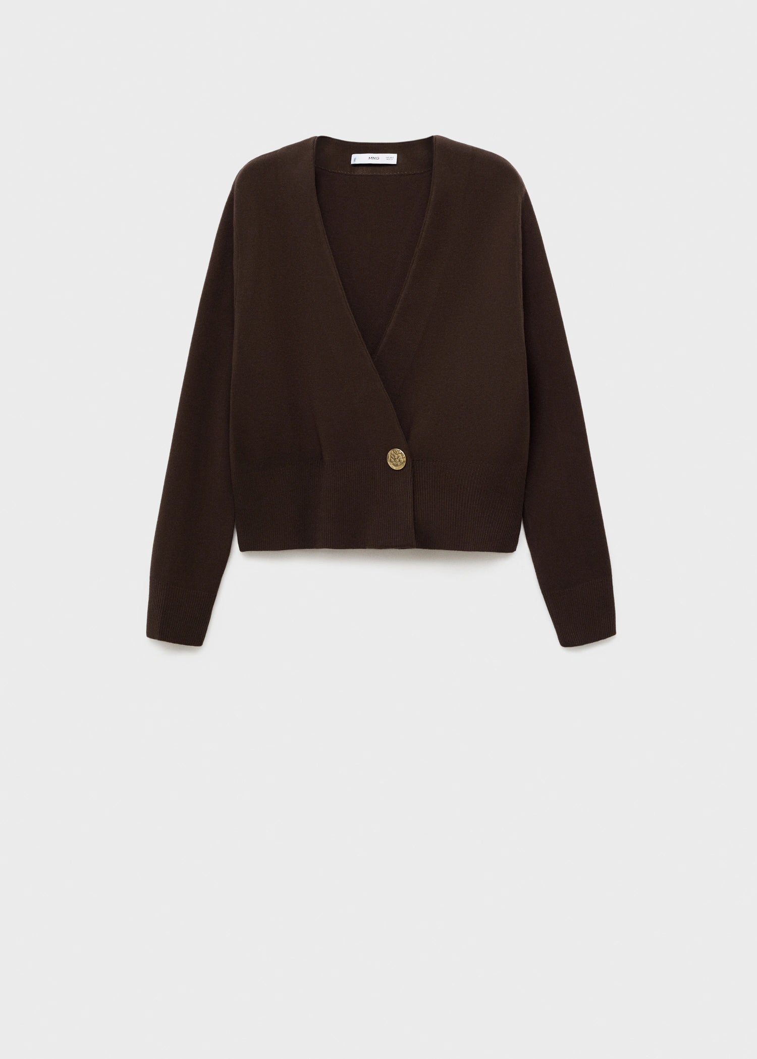 Cross Over Cardigan With Jewel Button