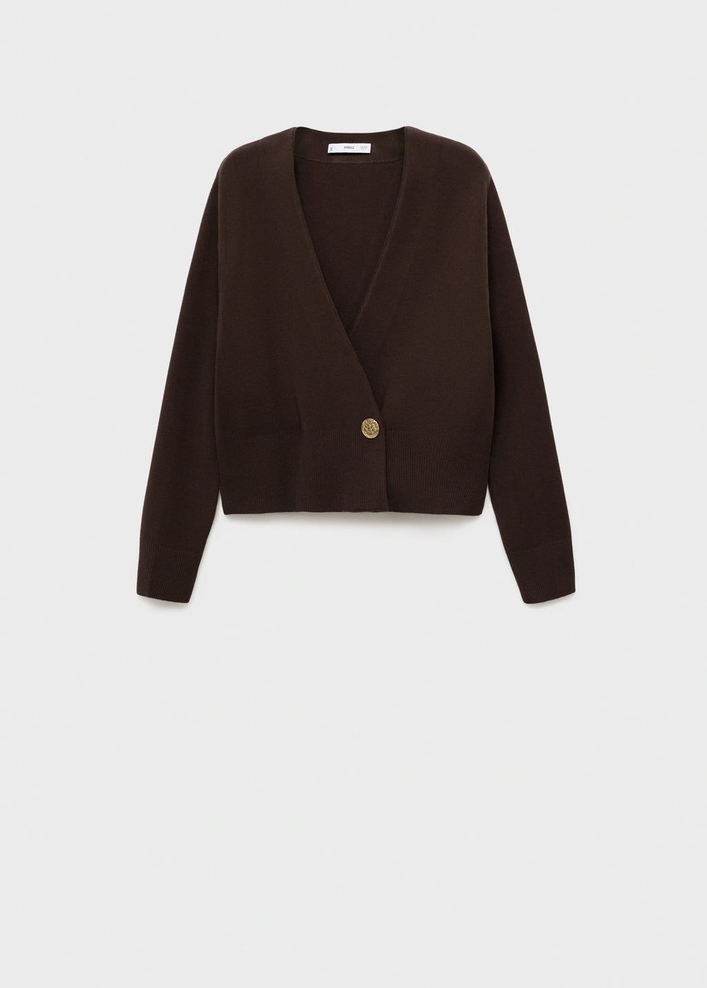 Cross Over Cardigan With Jewel Button