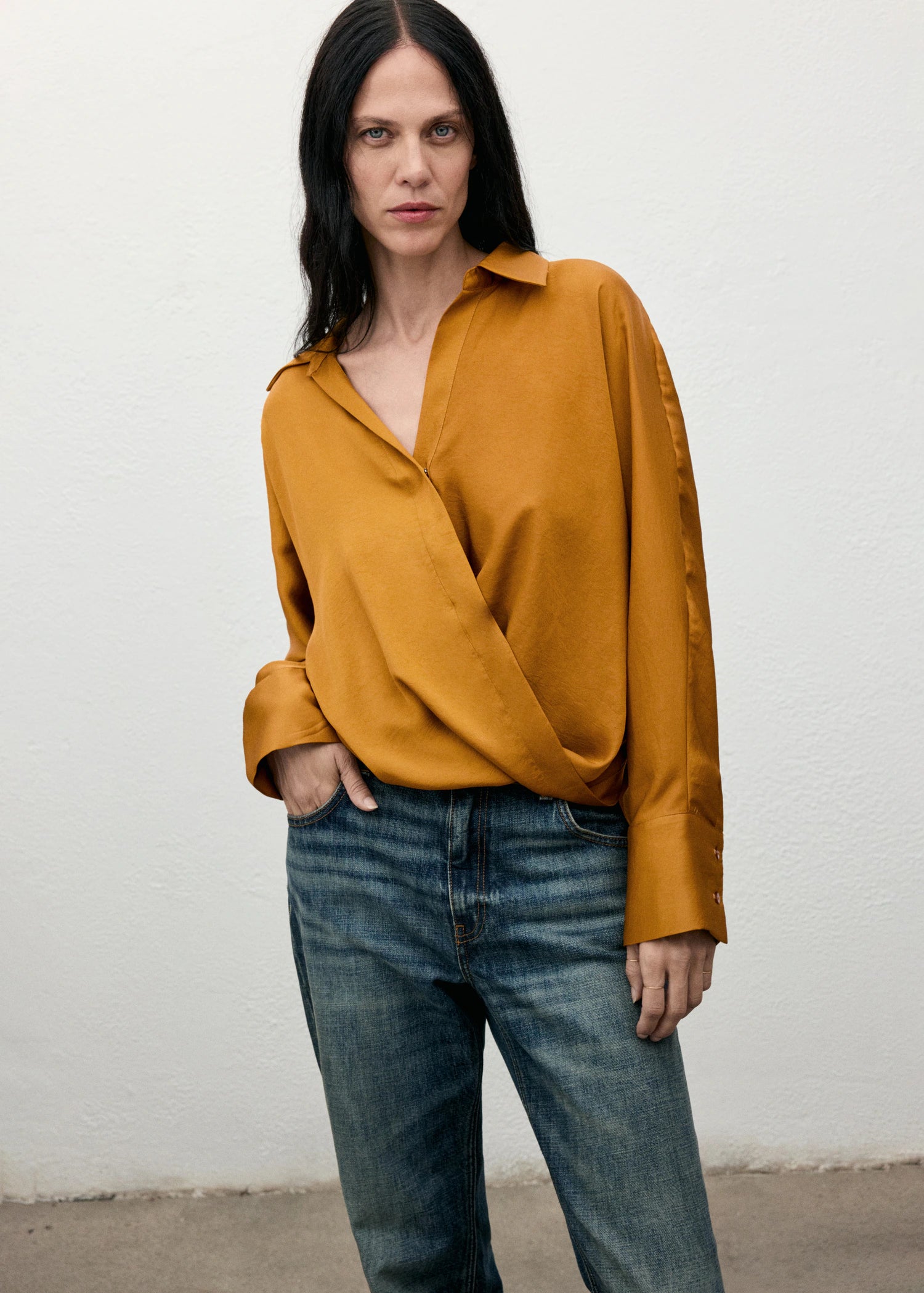 Cross Over Satin Blouse