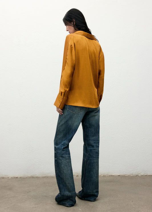 Cross Over Satin Blouse