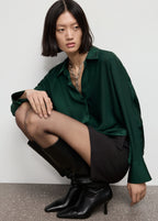 Cross Over Satin Blouse