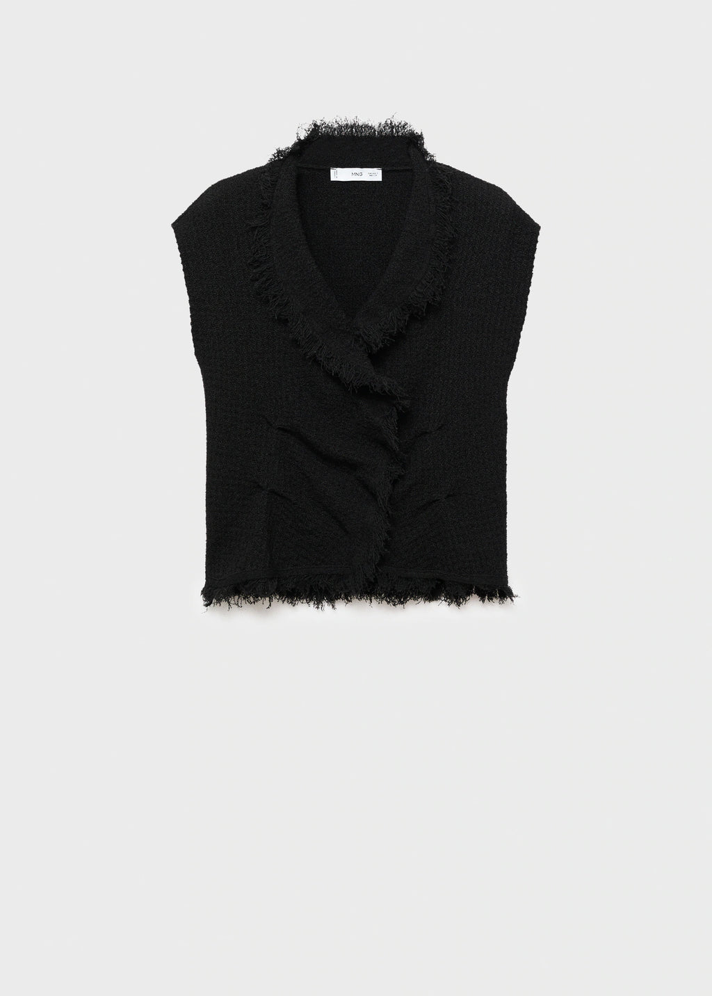 Crossover Top With Frayed Trim