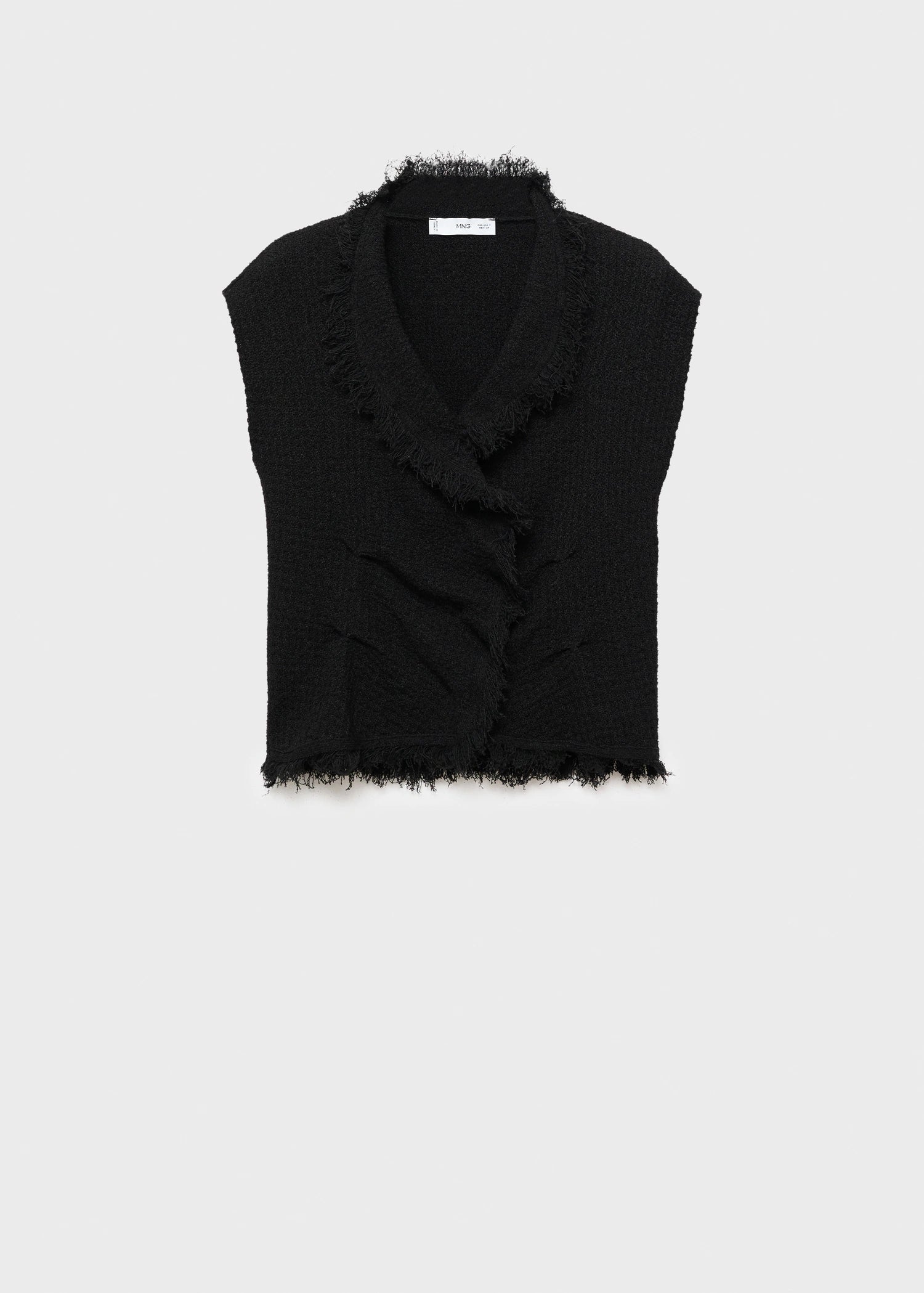 Crossover Top With Frayed Trim