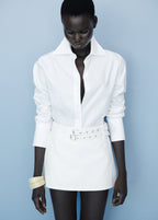 Denim Culottes With Double Belt