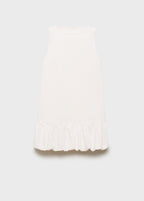 Denim Dress With Puffed Hem