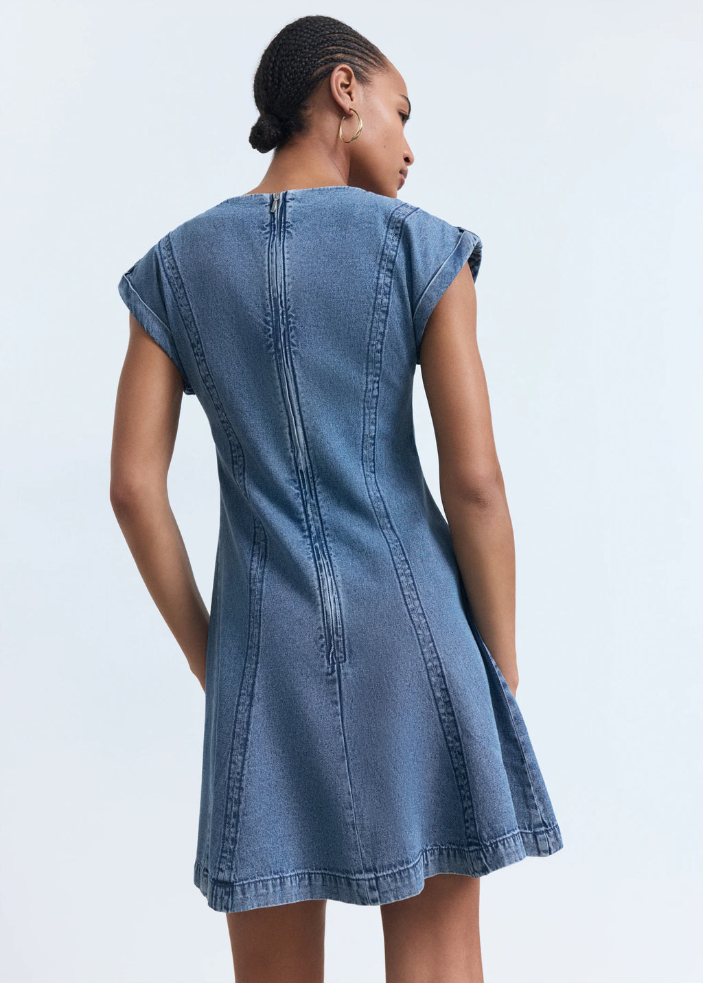 Denim Dress With Seam Detail