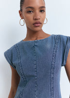 Denim Dress With Seam Detail