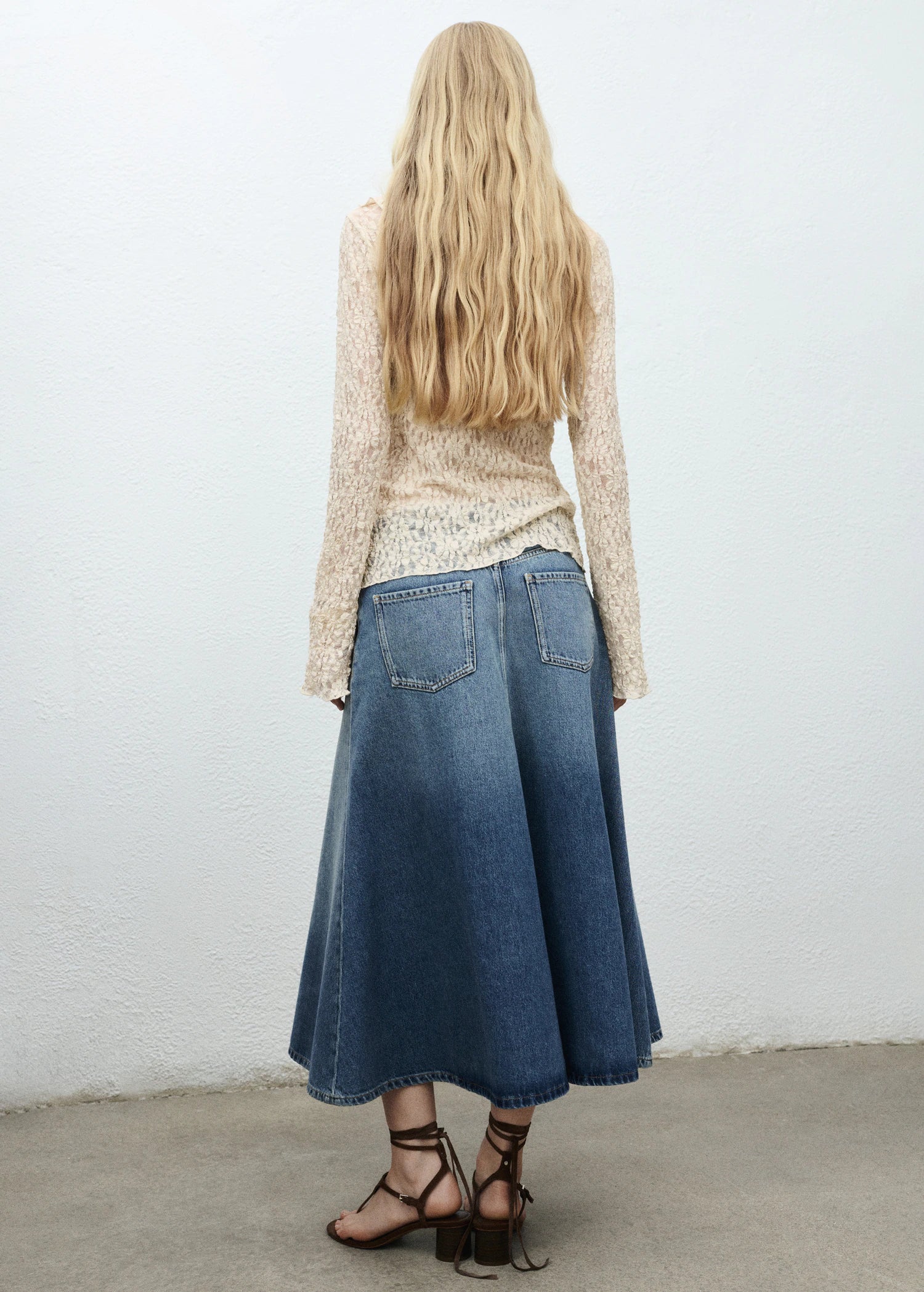 Denim Midi Skirt
