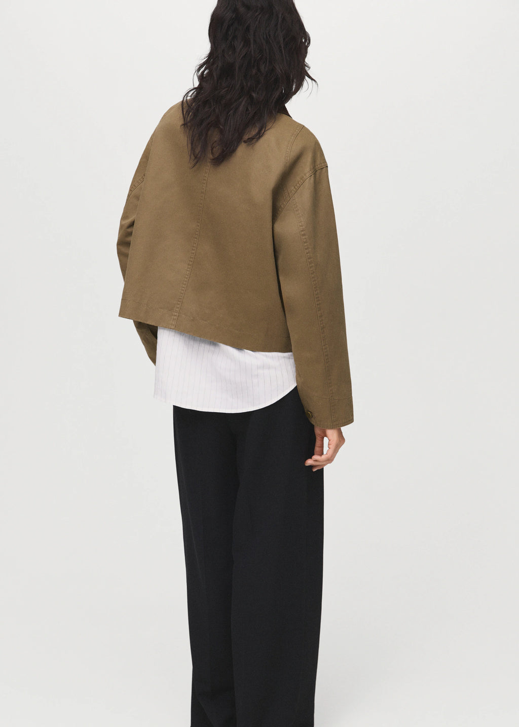 Denim Parka With Corduroy Collar