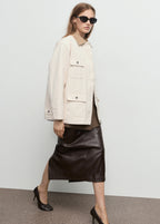 Denim Parka With Corduroy Collar