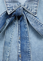 Denim Shirt With Bow