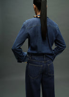 Denim Shirt With Bow