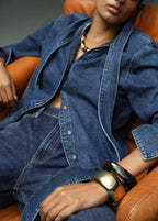 Denim Shirt With Bow