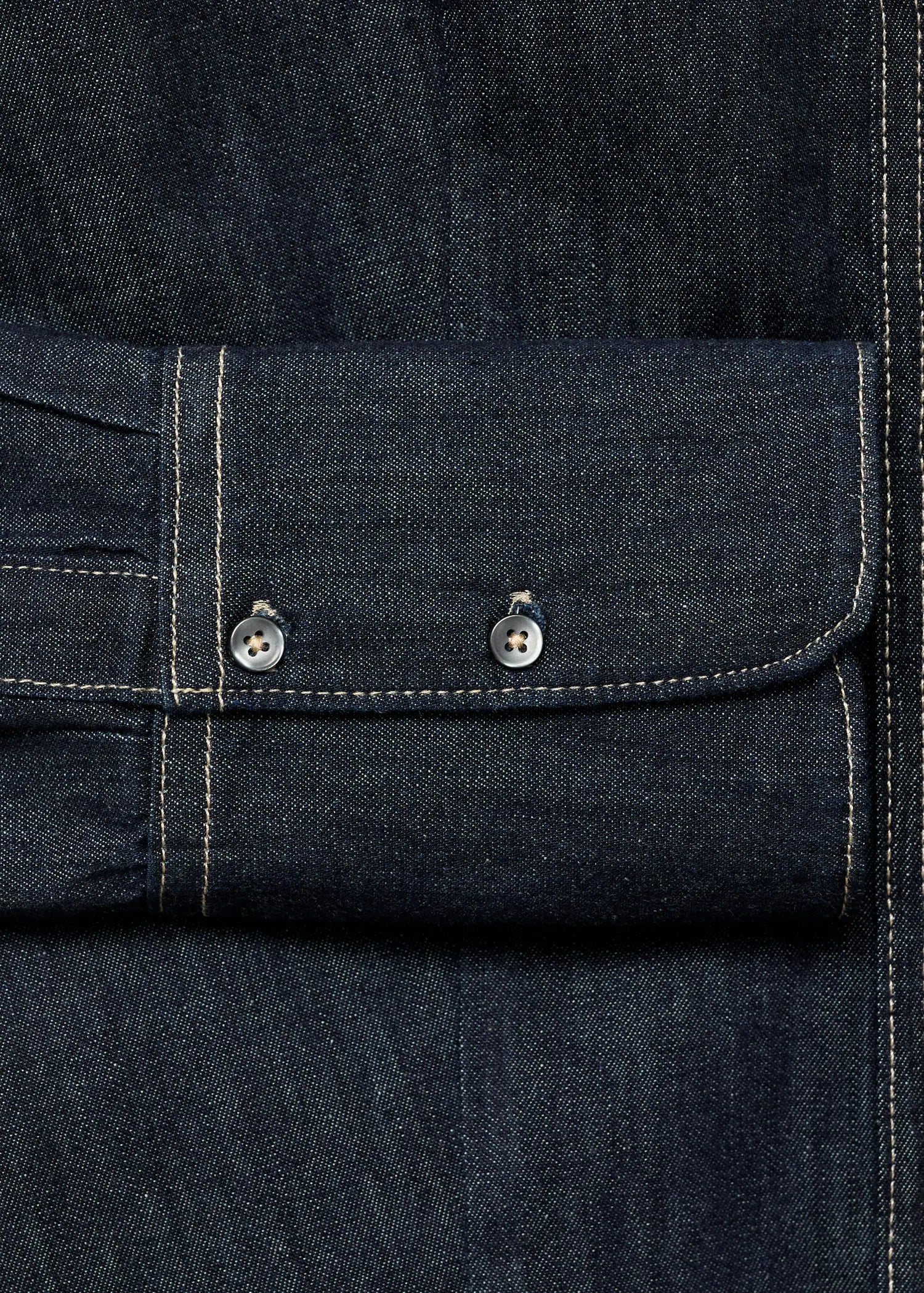 Denim Shirt With Seams