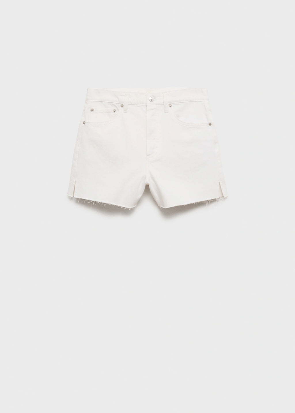 Denim Shorts With Frayed Hem