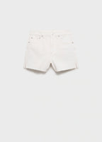 Denim Shorts With Frayed Hem