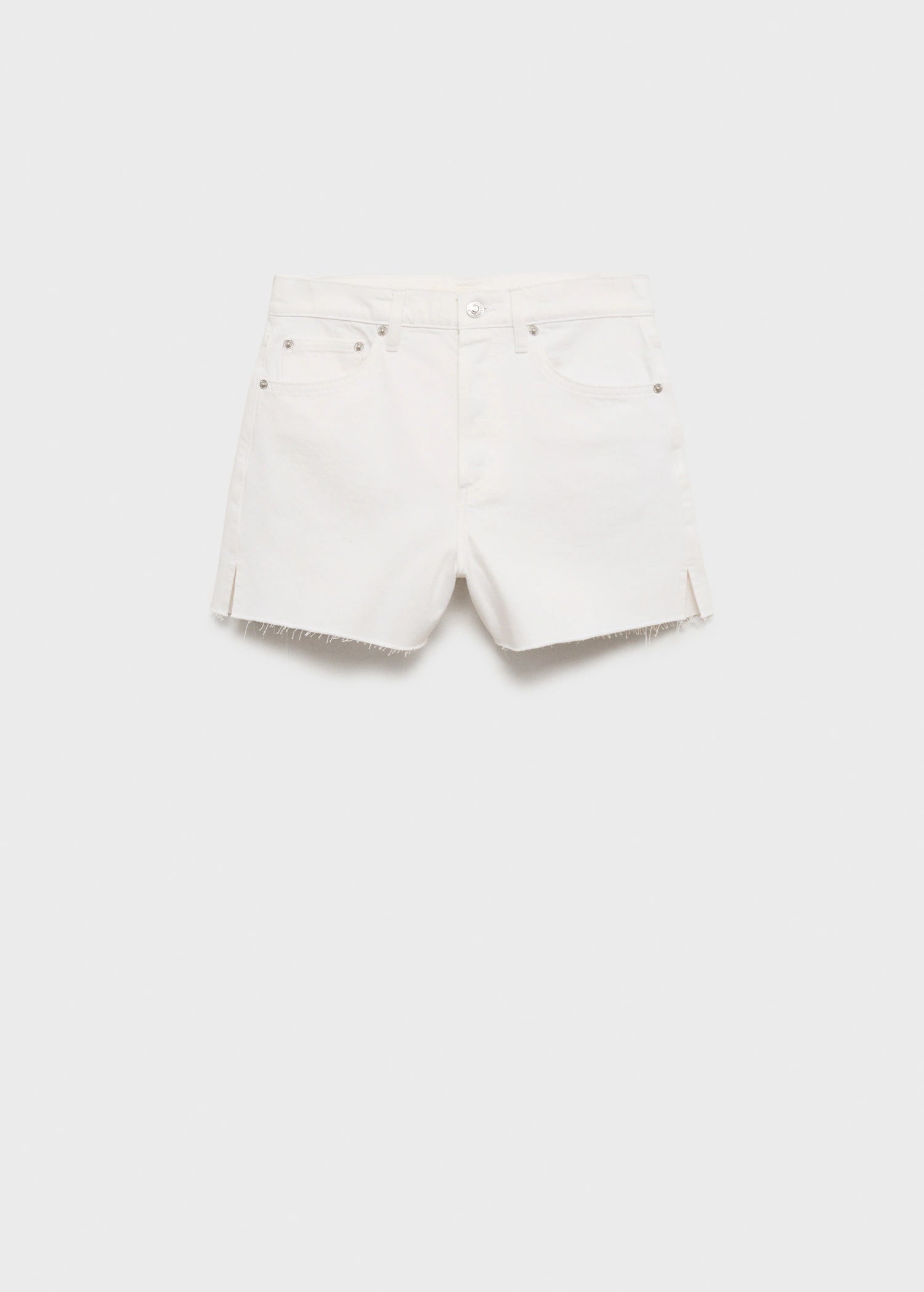 Denim Shorts With Frayed Hem
