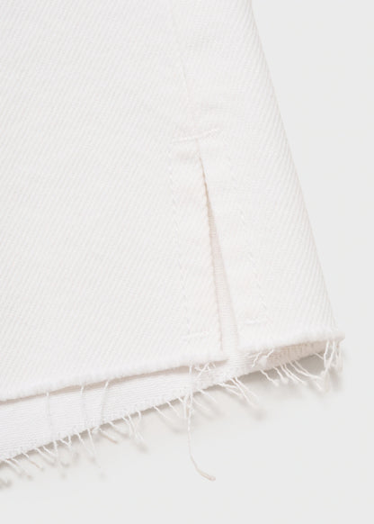 Denim Shorts With Frayed Hem