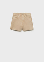 Denim Shorts With Frayed Hem