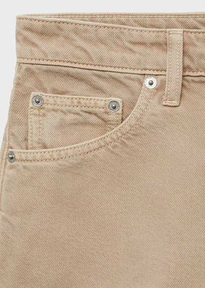 Denim Shorts With Frayed Hem