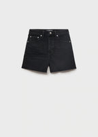 Denim Shorts With Frayed Hem
