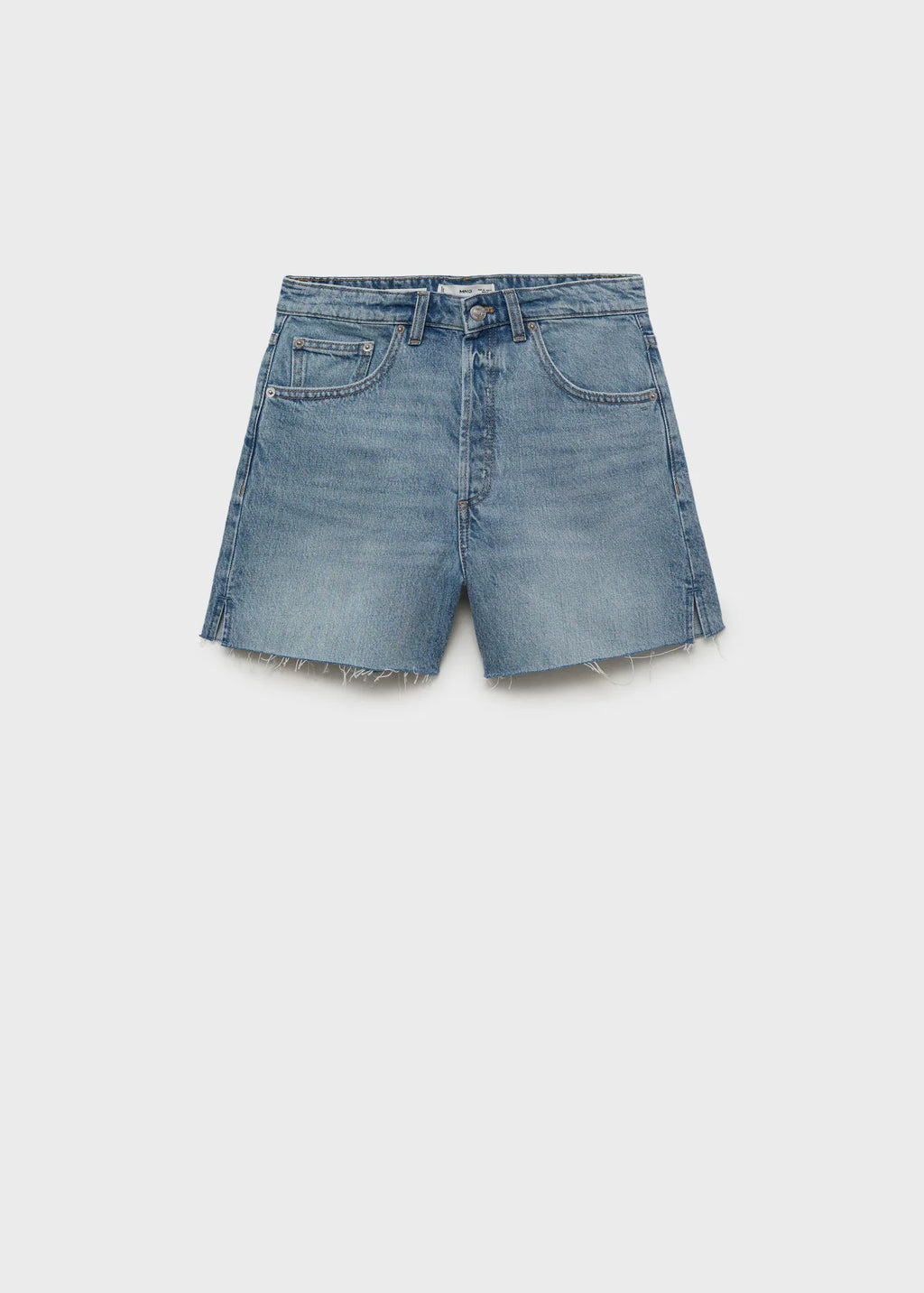 Denim Shorts With Frayed Hem