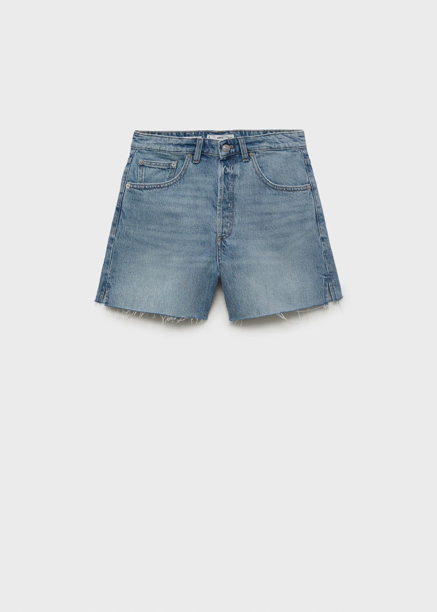 Denim Shorts With Frayed Hem