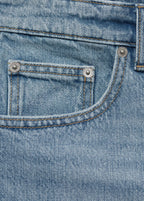 Denim Shorts With Frayed Hem