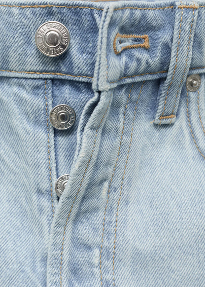 Denim Shorts With Frayed Hem