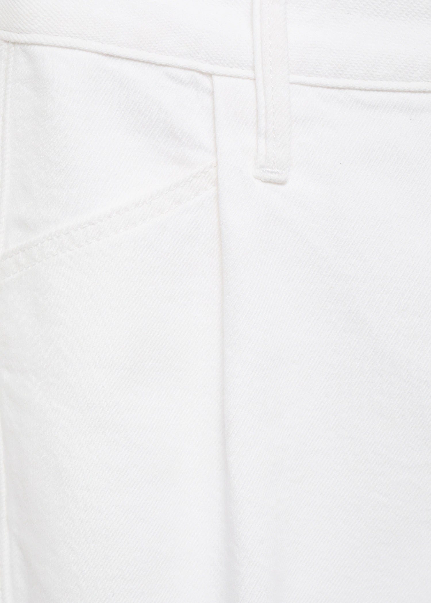 Denim Shorts With Frayed Hem And Pleats