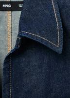 Denim Top With Contrast Stitching