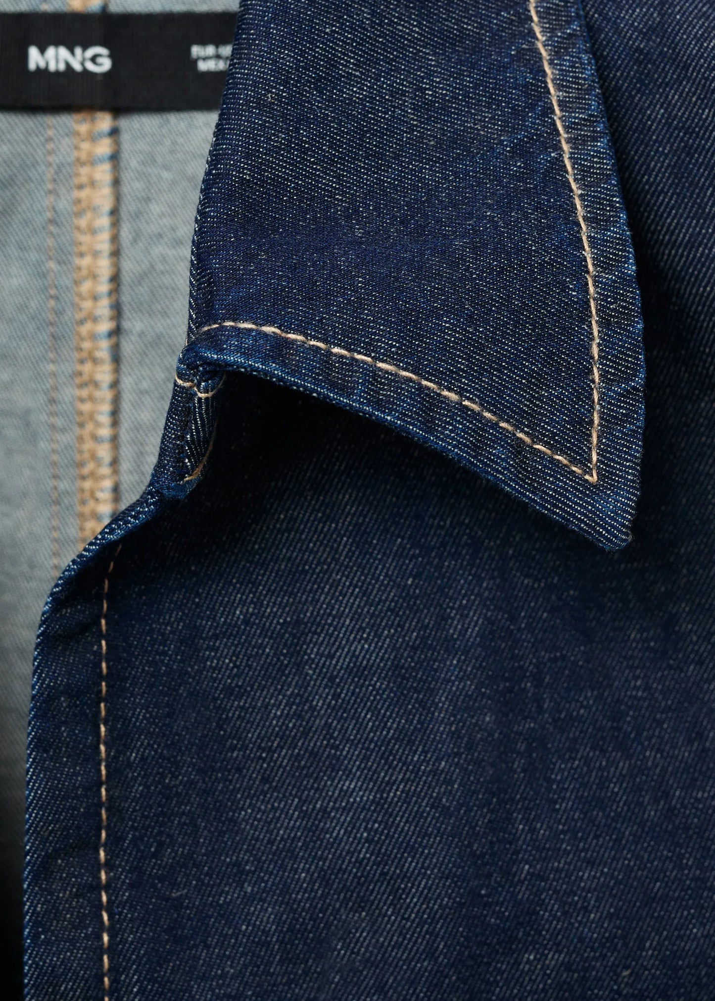 Denim Top With Contrast Stitching