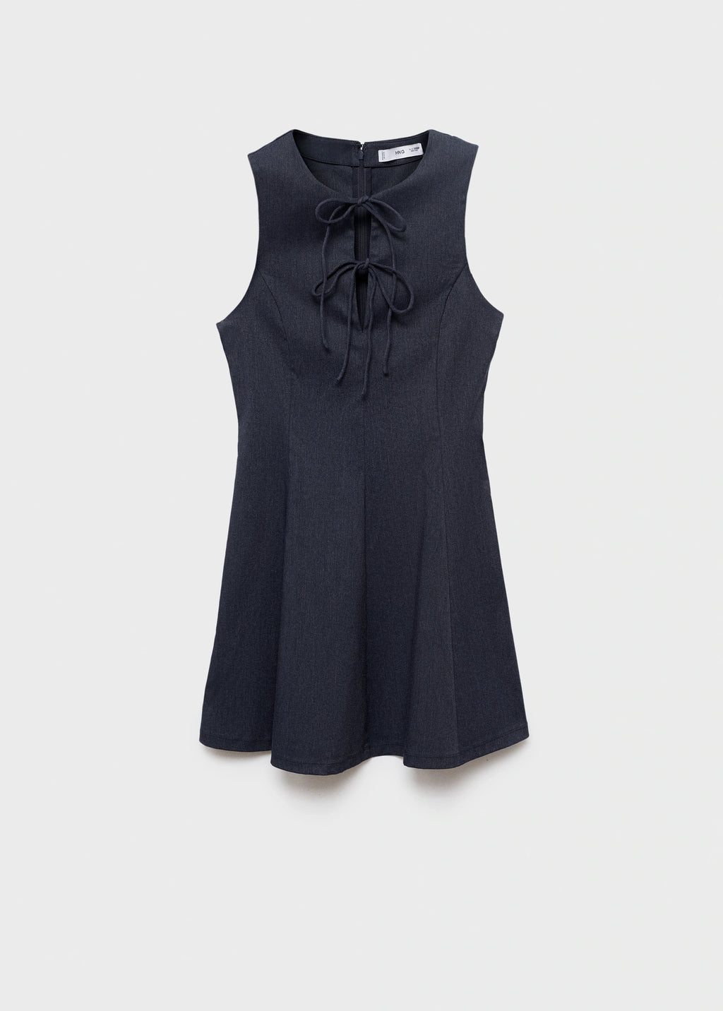 Denim Effect Dress With Bows