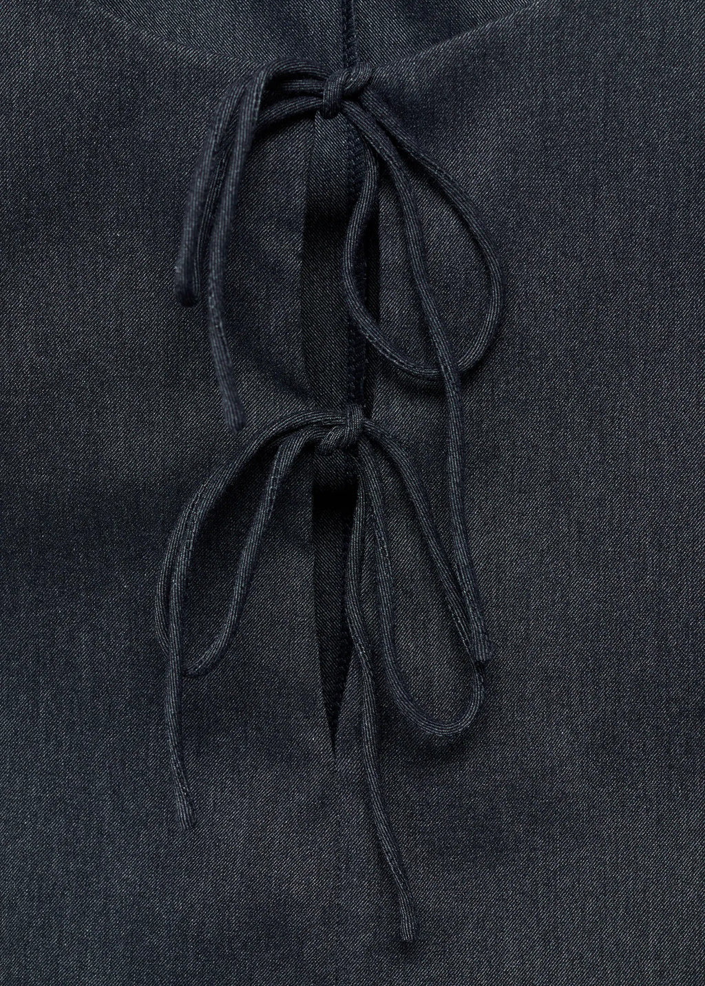 Denim Effect Top With Bows