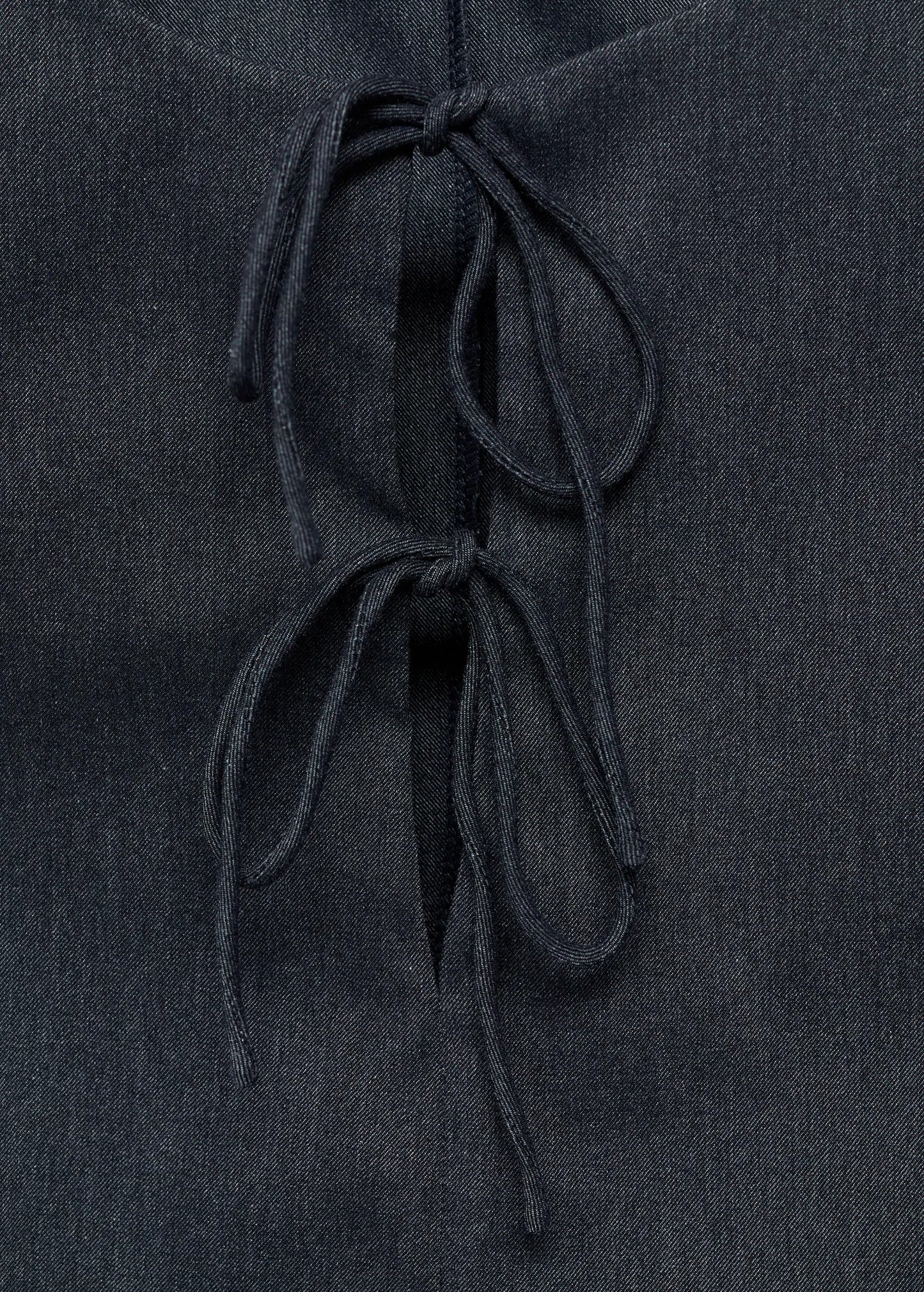 Denim Effect Top With Bows