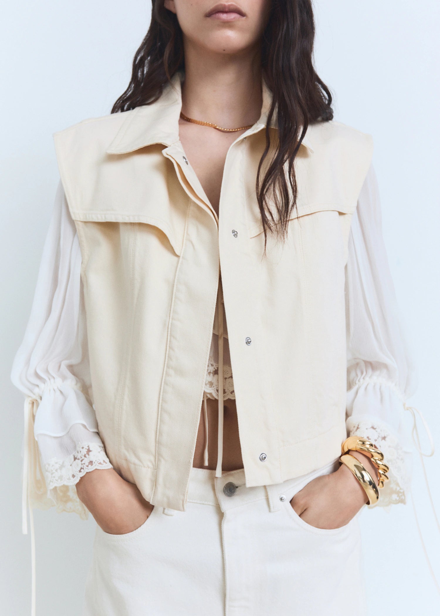 Denim Effect Waistcoat