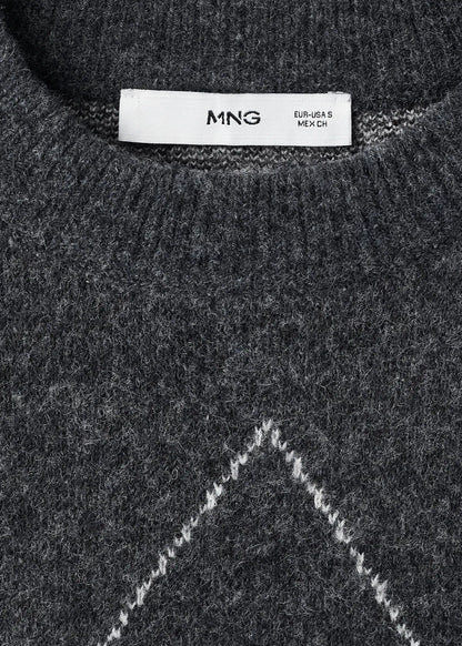 Diamond Patterned Knitted Sweater