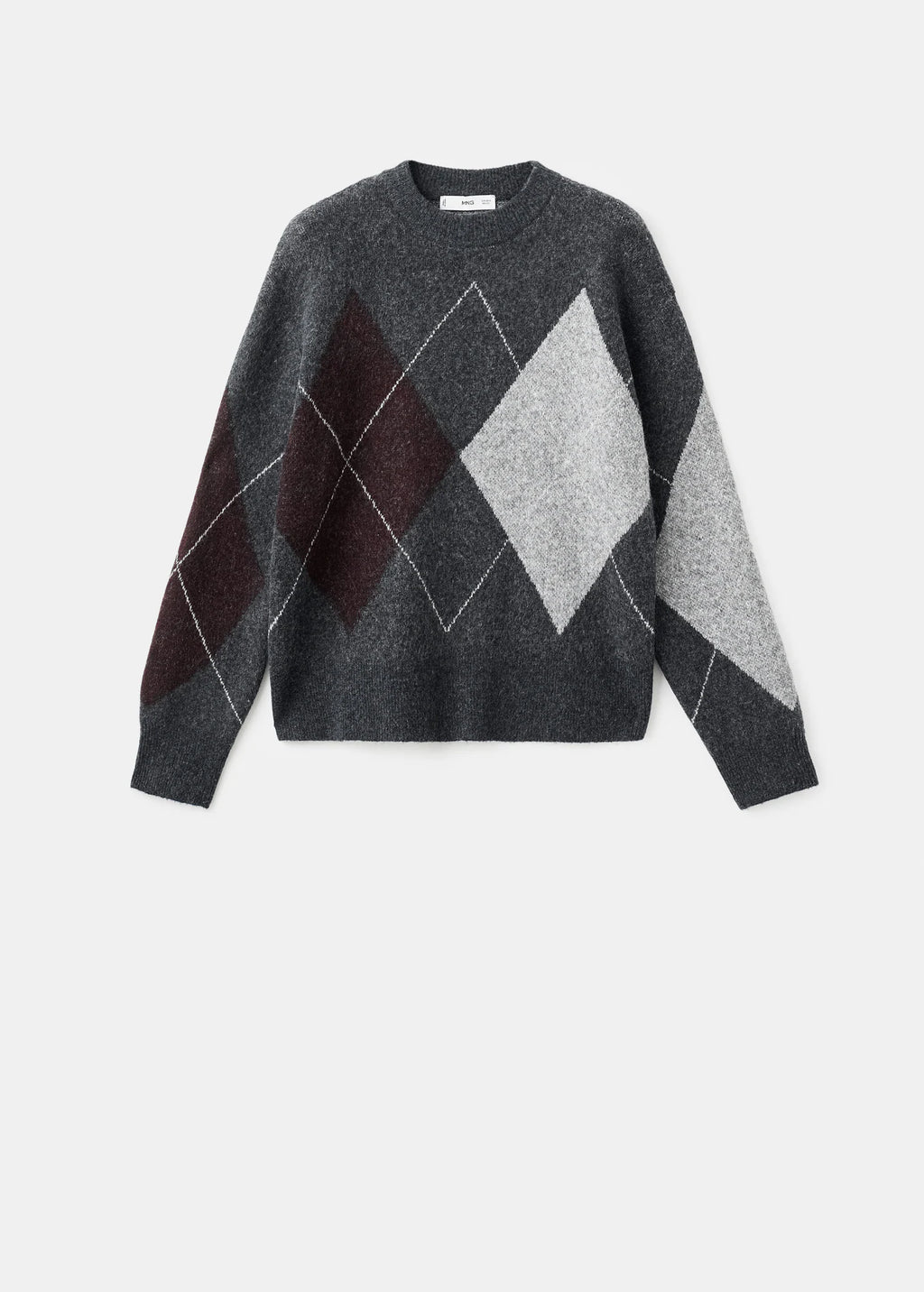 Diamond Patterned Knitted Sweater