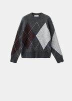 Diamond Patterned Knitted Sweater