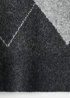 Diamond Patterned Knitted Sweater